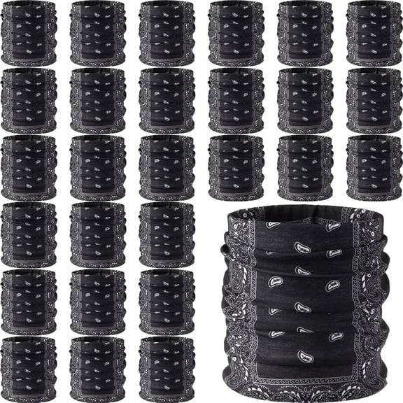 BlinkLLX 12 Pcs Paisley Bandanas Buffs Seamless Neck Gaiter Face Mask Headwear Balaclava for Men Women Wind UV