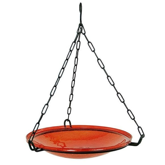 Achla CGB-14R-RM 14 in. Crackle Bowl with Rail Mount Bracket&#44; Red
