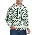 thumbnail image 2 of Balery Palm Branch With Leaves Pattern Mens Hoodie Kangaroo Pocket Hoodie Pullover Hooded Sweatshirt Ideal for Daily Wear Travel and Home-Medium, 2 of 7