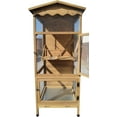 thumbnail image 4 of New 70” Large Outdoor Bird Aviary Weatherproof Wooden Indoor Bird Cage Easy Pull Out Clean Tray Asphalt Roof for Finches Doves Parrots Parakeets Canaries Cockatoos Lovebirds Pigeons, 4 of 9
