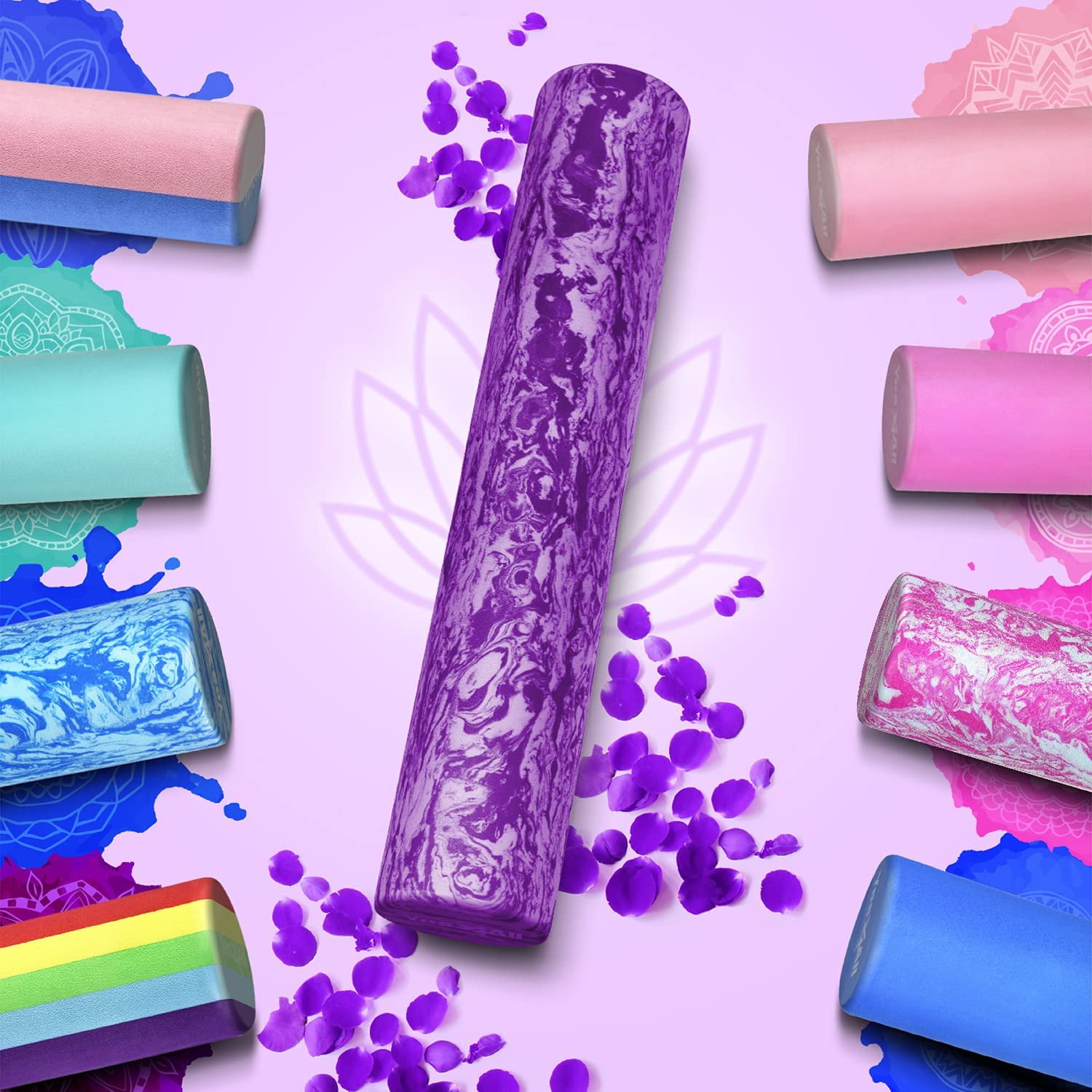 Yes4All 18inch Exercise Foam Roller EVA Clematis Marbled