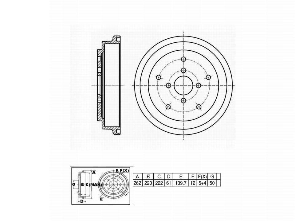 Winstop Brake Drum, Rear WS237129, Geo Tracker 1995-1989