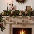 thumbnail image 3 of 12 Pcs Velvet Christmas Balls Ornaments Set Shatterproof Flocked Christmas Tree Ornament with Gold Glitter, Vintage Flocked Finish, Christmas Decorations for Tree Wreath Garland Mantle Stairs Decor, 3 of 6