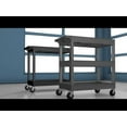 thumbnail image 4 of Luxor 18" x 32" Two Shelf Heavy Duty Tub Utility Cart - Black, 4 of 5