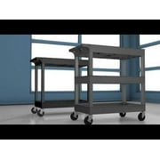 Luxor 18 x 32 Two Shelf Heavy Duty Tub Utility Cart - Black