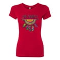thumbnail image 3 of Colorful Neon Be Brave Dreamcatcher | Dean Russo Art Pop Culture Womens Slim Fit Junior Tee, Red, XX-Large, 3 of 6