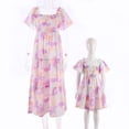 thumbnail image 2 of IBTOM CASTLE Mommy and Me Dress Summer Casual Boho Floral A-Line Ruffled Flowy Beach Hawaiian Vacation Maxi Dress S Purple Tie Dye, 2 of 8