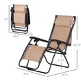 thumbnail image 3 of Outsunny 2 Piece Foldable Lounge Chair with Canopy Shade, Beige, 3 of 10