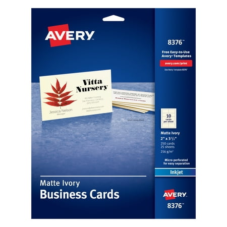 Avery 8376 Printable Microperf Business Cards, Inkjet, 2 x 3 1/2, Ivory, Matte (Pack of (Best Business Card Printing)