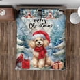 thumbnail image 4 of Merry Christmas Poodle Enjoys Woofmas Winter Xmas Holiday Quilt Bedding Set Poodles Dog Lover Gifts Idea 1 Blanket Bed Cover 2 Pillowcases - 02022, 4 of 5