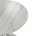 thumbnail image 5 of LeisureMod Verve Mid-Century Modern 48" Round Dining Table with Sintered Stone Top and Brushed Chrome Pedestal Base for Dining Room and Kitchen, White, 5 of 5