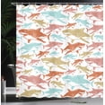 thumbnail image 3 of Ambesonne Shark Shower Curtain, Colorful Underwater Fish Art, 69"Wx84"L, Dark Orange, 3 of 4