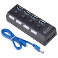 thumbnail image 1 of NAOJIE Multi Port Splitter,4 Port Usb 3.0 Hub,Usb A Port Data Hub with Independent On/Off Switch and Led Indicators(Black 3.0),Usb Hub for Pc,Usb Multiport Adapter,Multi Usb Port, 1 of 8