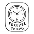 thumbnail image 1 of Reloj de pared acrílico con números de grafiti sencillos para pared, comedor interior estilo C, 1 of 9