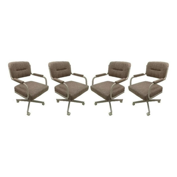 4 - Swivel Metal Caster Dining Chairs - M-110 Style