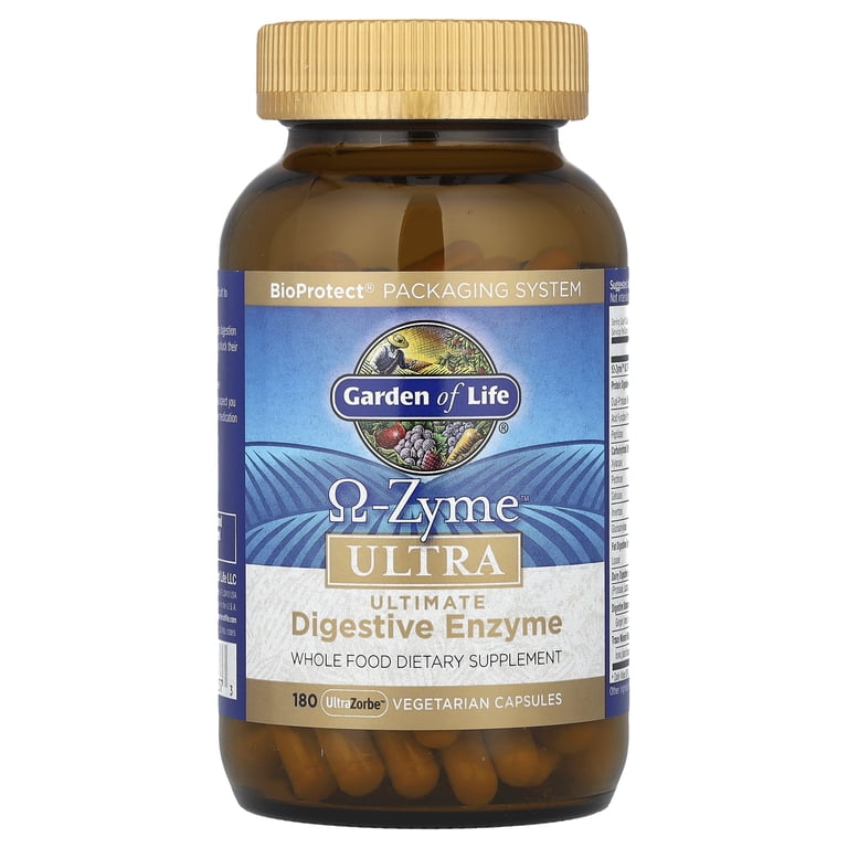 Garden of Life Plant-Based Digestion Support Capsules - Omega-Zyme