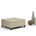 thumbnail image 2 of Atlin Designs Ottomane de Table Basse Transitionnelle en Similicuir, Satin Crème, 2 of 5