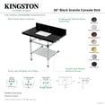 thumbnail image 4 of Kingston Brass KVPK3630KASQB6 Templeton 36" Black Granite Console Sink with Acrylic Legs and Shelf (8-Inch, 3-Hole), Black Granite/Polished Nickel, 4 of 4