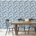 thumbnail image 3 of S4Sassy Flower Bloom Wallpaper - Blue Walls Covering, 25 x 120 Self-Adhesive Vinyl Wall Paper, Decorative Wallwrap, Easy DIY Wall Covering For Bedroom, Living Room, Living Space, 3 of 6