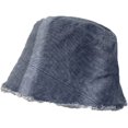 thumbnail image 4 of CoCopeaunts Denim Bucket Hats Irregular Foldable Men Fisherman Hat Unisex Fashion Frayed Brim Summer Travel Bucket Cap for Women, 4 of 8