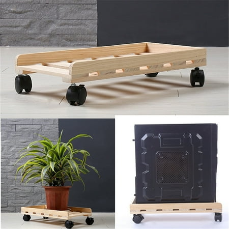 - Meigar Wooden Desktop PC Case Computer Adjustable CPU Stand Holder Tower Rolling Wheels