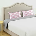 thumbnail image 3 of Yayeee Pillowcase Standard Size Set of 2 Satin Wrinkle Resistant Pillow Case, Pink Checkered Heart, 3 of 8