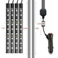thumbnail image 3 of ziyahi 4PCS 9 LED RGB Car Interior Atmosphere Footwell Strip Light USB Charger Remote Control Decorative Lamp, 3 of 6