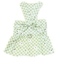 thumbnail image 1 of Vestido a cuadros para perro, conjunto de arnés y correa con pajarita para perros pequeños, gatos y niñas, bonitos vestidos para cachorros y conejos (verde), talla L, 1 of 5