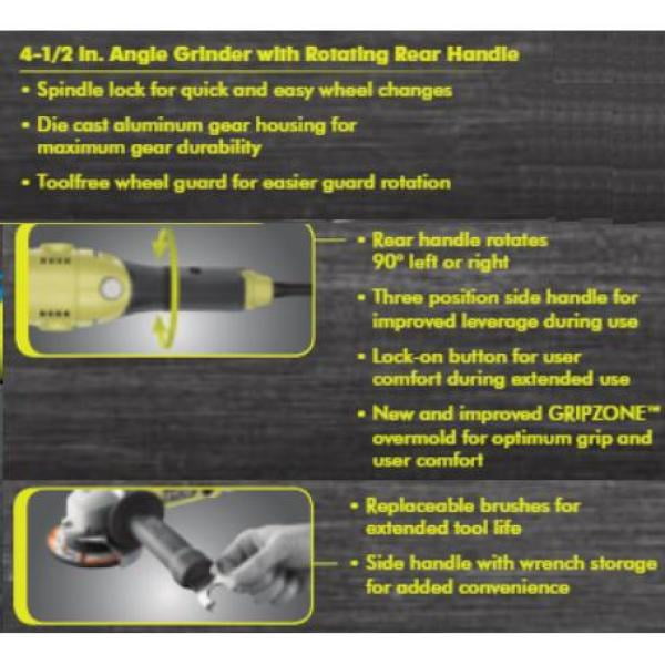 Ryobi AG454 7.5A 4.5 in. Corded Angle 