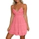 thumbnail image 1 of Vestido midi de verano sin mangas con cuello en V y corte A para mujer - Vestido de playa con volantes de poliéster, 1 of 7