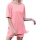 thumbnail image 3 of Conjunto de Dos Piezas para Mujer, Ropa de Verano 2025, Camisetas Extragrandes con Cuello en V, Pantalones Cortos Estilo Motero, Ropa de Estar Cómoda Rosa S, 3 of 9