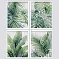 thumbnail image 2 of PixonSign Framed Wall Art Tropical Jungle Plants Green Leaves Prints, Set of 4 Nature Wildernes Paintings, Minimalism Wall Décor, Adhesive Canvas Poster for Home Decor - 11"x14" White, 2 of 5
