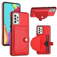 thumbnail image 1 of ELEHOLD Leather Wallet Case For Samsung Galaxy A13 4G,Premium Leather Material with Back Card Holders Magnetic Button Full Body Shockproof Luxury Case,Red, 1 of 6