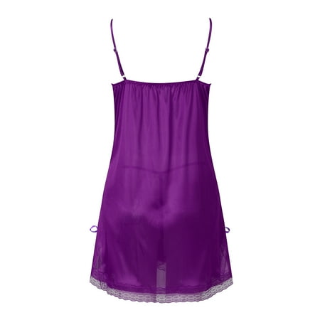 

CAICJ98 Lingerie for Women Sling Underwear Pajamas Nightdress Set Women Condole Belt Lingerie Comfy Men Underwear (Purple One Size)