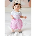 thumbnail image 3 of BemeyourBBs Toddler Girls Birthday Outfits Letter Bow Embroidery T-Shirts Shorts, 3 of 9