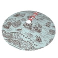 thumbnail image 2 of Kll 30" Christmas Tree Skirt Pirate Adventure Map Xmas Tree Skirts Mat For New Year Xmas Holiday Party Indoor Outdoor Home Decoration, 2 of 9