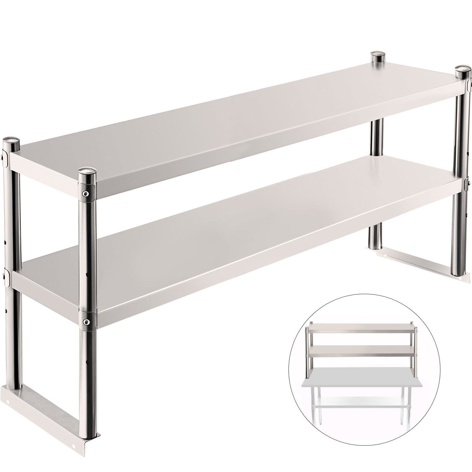 Fits for use in Restaurant 12 x 96 x 19 1/4 Warehouse Kitchen Home Stainless Steel Single Deck Overshelf Garage. Business 