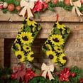 thumbnail image 6 of Uemuo Sunflowers In Vintage Print Christmas Stockings, 18inch Xmas Hanging Stocking Decorations for Christmas Party Family Decor, 6 of 7