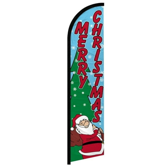 Merry Christmas (Snow) Windless Banner Flag