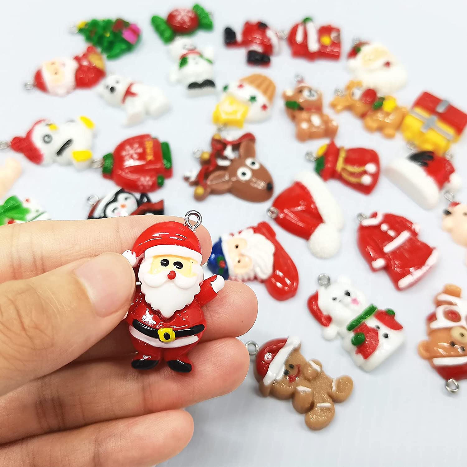 GuassLee 28pcs Mini Christmas Ornaments Set for Christmas Decorations Craft Supplies Tiny Santa Claus Snowman Ornaments - image 5 of 9
