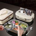 thumbnail image 2 of 2025 304 Stainless Steel Lunch Box with Tableware Portable Seal Bento Box for Students Office Worker Microwave Heating Food Container, 2 of 5