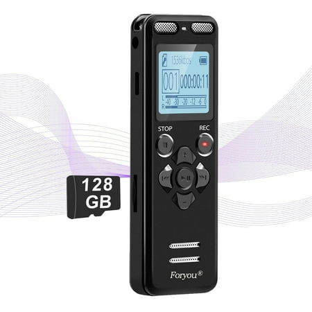 136GBDigital Voice Recorder Voice Activated Recorder for Lectures Meetings 9860 Hours Sound Audio Recorder Dictaphone Recording Device with Playback MP3 Player Password Variable Speed