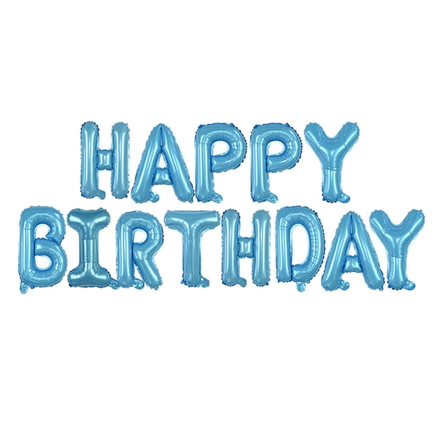 Happy Birthday Banner Bunting, Usavan Self Inflating 16 Inch Foil Letters, Air-Fill No Helium Required Quick Setup Hanging Decorations for Party Wall Window Ceiling