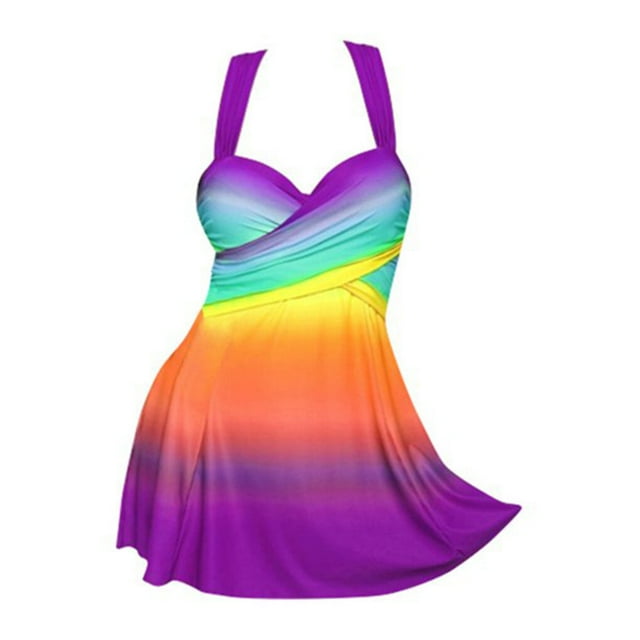 facefd Femmes Femmes Tankini Dos Deux Pièces Rehausseur Maillot de Bain Maillot de Bain Figure 1 TG