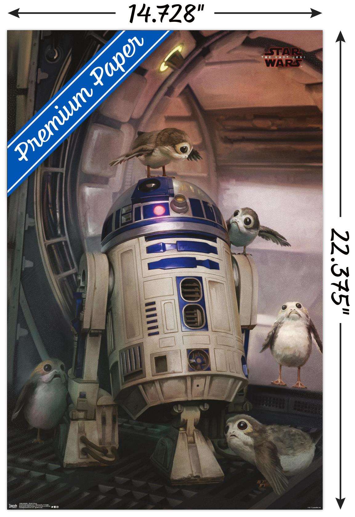 Star Wars: The Last Jedi - Droid And Porg Wall Poster, 14.725" x 22.375"