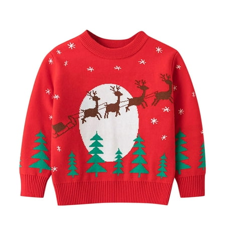 

Autumn Casual Kids Pullovers Sweater Toddler Boys Girls Christmas Cartoon Autumn Winter Warm Knitted Sweater Long Sleeve Xmas Tops Knitwear Cardigan Coat