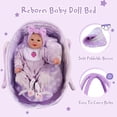 thumbnail image 3 of Muñeca Reborn BABESIDE Lifelike de 43 cm con capazo y kit de alimentación, 3 of 7