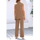 thumbnail image 4 of Conjunto PRETTYGARDEN Chaleco sin Mangas y Pantalones Palazzo Anchos Caqui Talle S, 4 of 8