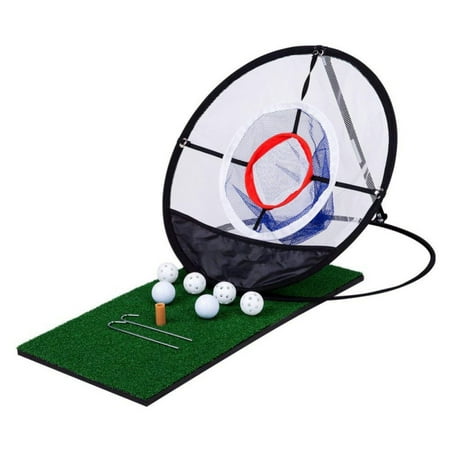 Fysho Adult Children Training Network Golf Pop UP Indoor Outdoor Chipping Pitching Cages Mats Practice Easy Net Golf Training (Best Golf Practice Net And Mat)