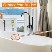 JEHONN Shower Scrubber Tub and Tile Cleaning Brush with Long Handle (Orange)